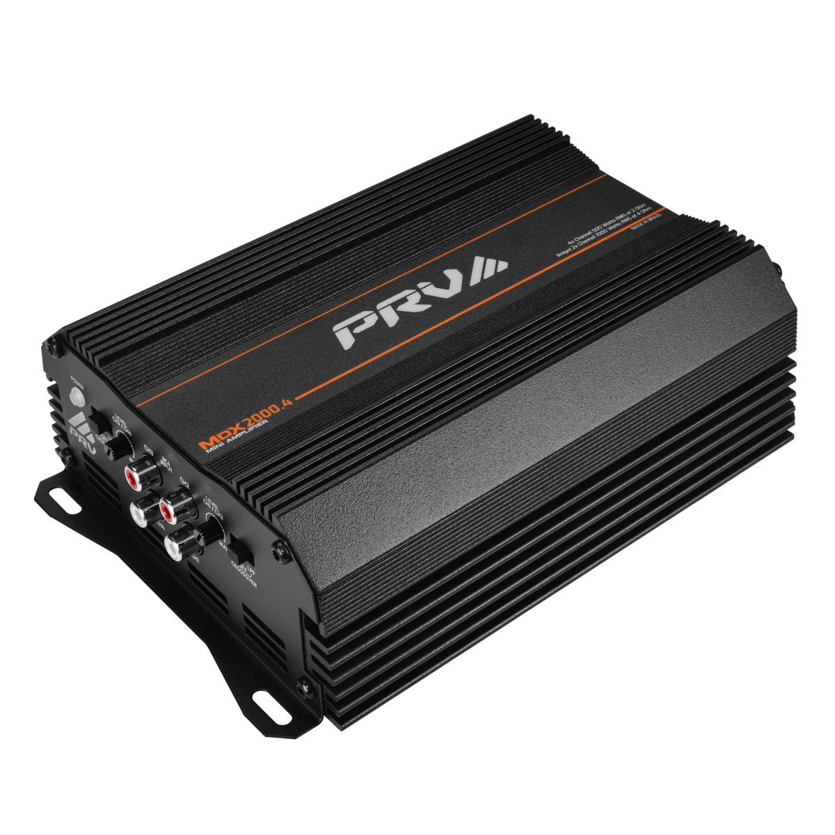 Prv Audio Amplifier PRV Audio MDX2000.4 2 Ohm 4-Channel - Compact Size, 4x 500W RMS, Mini Heavy Duty Design Car Amplifier